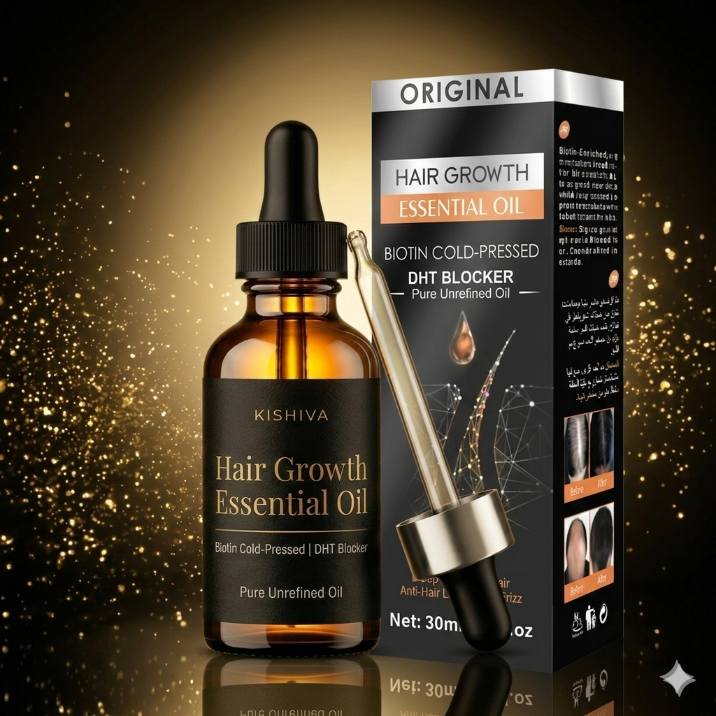 Kishiva Hair Growth Essential Oil – Biotin & DHT Blocker