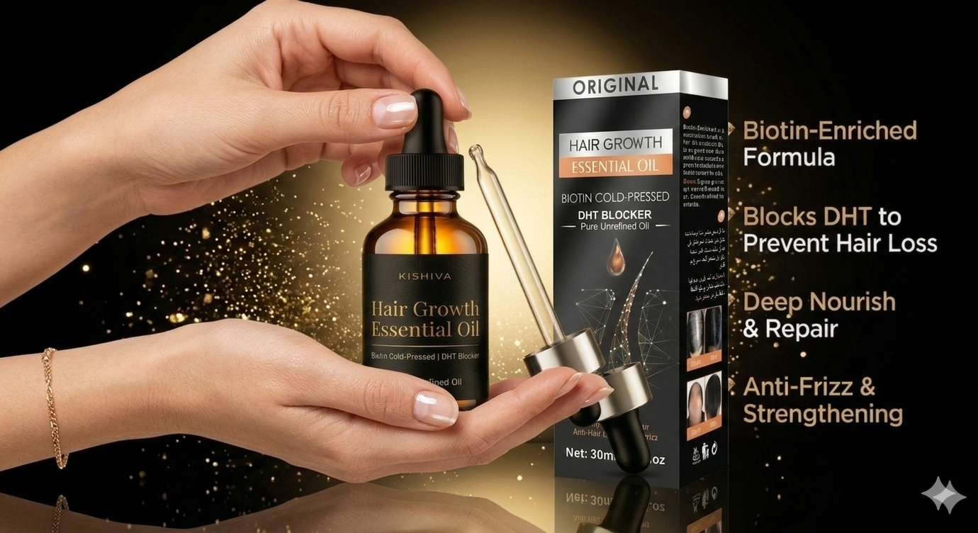Kishiva Hair Growth Essential Oil – Biotin & DHT Blocker